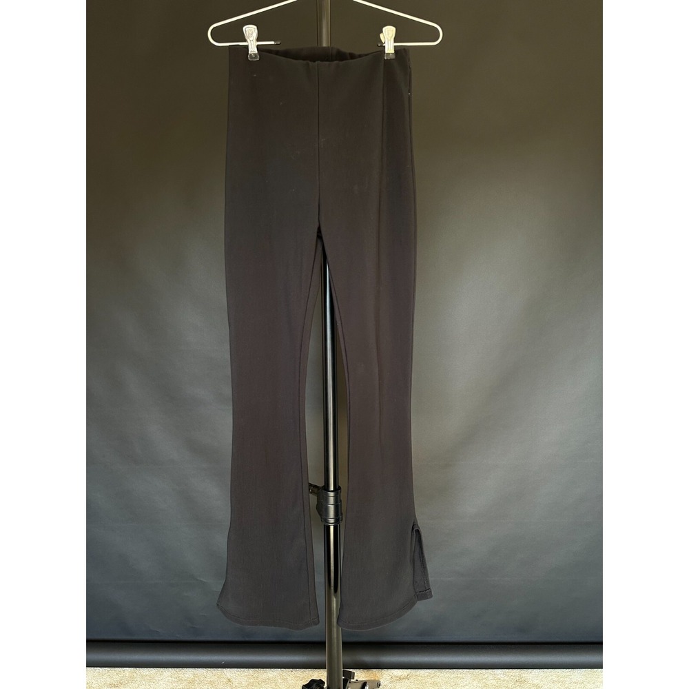 Nasty Gal Bell Bottom Black Stretch Pant Elastic Waist Size 2 US